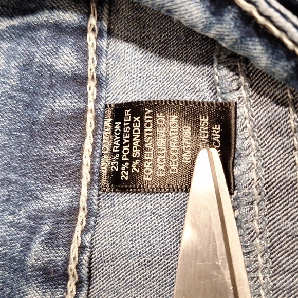 q Womens Cato Stretch Denim Plus Size Dungarees Capris Size 28W - Picture 5 of 5